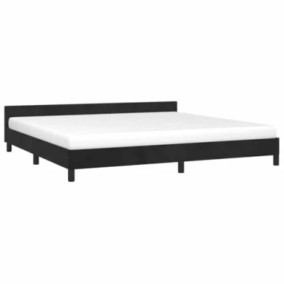 Abbildung von vidaXL Bettgestell mit Kopfteil, Bettrahmen Lattenrost, Bett Polsterbett Stützbeinen, Schlafzimmerbett Doppelbett, Schwarz 200x200cm Samt