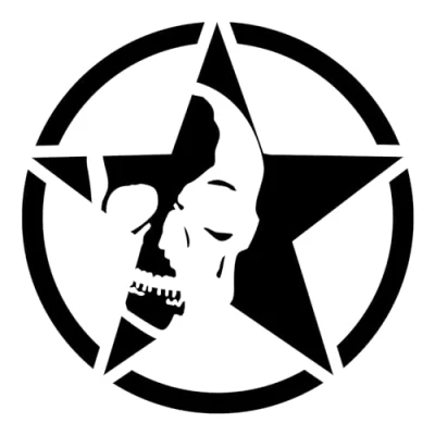 Abbildung von Finest Folia 2er Set Autoaufkleber Army Stern Sticker Folie für Auto Motorrad Anhänger Aufkleber US Star Motiv 2 selbstklebend wetterfest Kfz Zubehör K168 (Schwarz Glanz, ⌀ 10cm)