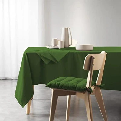 Abbildung von Douceur d&#039;Intérieur, Tischdecke, rechteckig (140 x 240 cm) Mistral Grün, recycelte Baumwolle