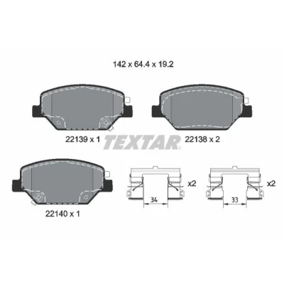 Abbildung von TEXTAR 2213901 Bremsbelagsatz mit akustischer Verschleißwarnung Zubehör OPEL: Insignia B Grand Sport, Sports Tourer