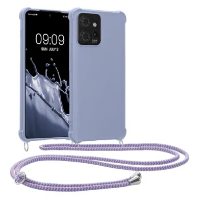 Abbildung von kwmobile Necklace Case kompatibel mit Motorola ThinkPhone Hülle Cover Kordel zum Umhängen Silikon Schutzhülle Lavendel