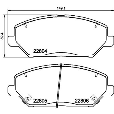 Abbildung von HELLA 8DB 355 037 881 Bremsbelagsatz mit akustischer Verschleißwarnung HYUNDAI: i30 III Schrägheck, Kombi, Fastback