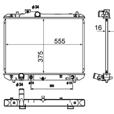 Abbildung von MAHLE ORIGINAL CR 1870 000S Kühler, Motorkühlung 555 375 16 Kühlrippen gelötet SUZUKI: SWIFT 3
