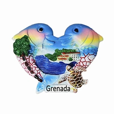 Abbildung von Grenada 3D Delfin Kühlschrankmagnet, Souvenir, Geschenk, handgefertigt, Heim und Küchendekoration, Kühlschrank Magnet Kollektion