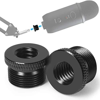 Abbildung von Frgyee 2 Stück Blue Yeti Gewindeadapter, 5/8 Zoll Männlich auf 3/8 Weiblich, Micro Schraube für Yeti/Blue Snowball/Yeti X Mikrofonhalterung (Schwarz)