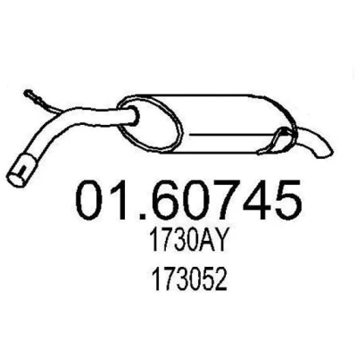 Abbildung von MTS 01.60745 Endschalldämpfer 970 PEUGEOT: 407 SW, Coupe, Limousine, CITROËN: C5 III Kombi