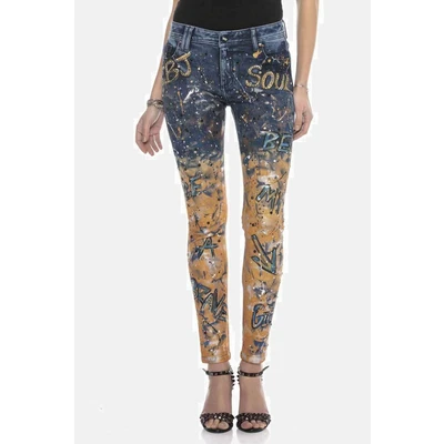 Abbildung von Cipo &amp; Baxx Jeans Slim Fit, Damen, Größe: 26x34, Orange