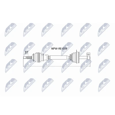 Abbildung von NTY NPW RE 039 Antriebswelle Vorderachse Schaltgetriebe, Schaltgetriebe 5 Gang DACIA: Sandero I, LOGAN I MCV, Limousine, RENAULT: 1