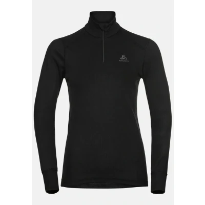 Abbildung von Odlo Damen Active Warm Eco_159081 Funktionsunterwäsche Langarm Shirt Mit Reißverschluss, Schwarz, L EU