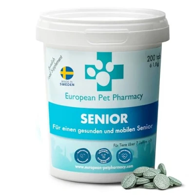 Abbildung von European Pet Pharmacy Senior Joint Care Hund Nahrungsergänzungsmittel für Senioren Glucosamine Chondroitin Hunde im Alter von 7+ Jahren 200 Gelenktabletten