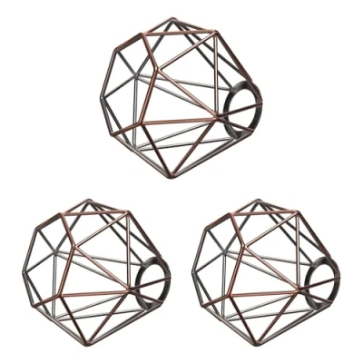 Abbildung von ledscom.de 3 Stück Käfig Lampenschirm, bronze, E27 / E14, 160mm Ø