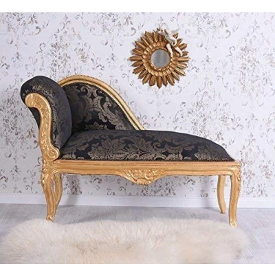 Abbildung von Chaiselongue Barock Ottomane Antik Sofa Gold Schwarz Liege Polsterbank cat508a34 Palazzo Exklusiv