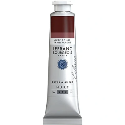 Abbildung von Lefranc Bourgeois 405126 extra feine Ölfarbe in Künstlerqualität aus hochwertigen Pigmenten, lebendige Farben, hohe Lichtechtheit, 40ml Tube Rotocker Transparent