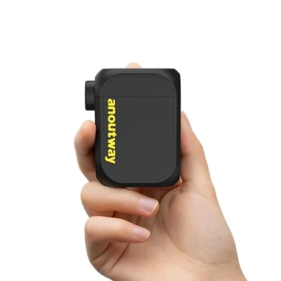 Abbildung von anoutway Tiny E Pump Fahrradpumpe, Mini Portable Luftpumpe für Fahrradreifen, Autoabschaltung, MAX 120 PSI Elektrische Fahrradpumpe Schrader und Presta Ventil AT1