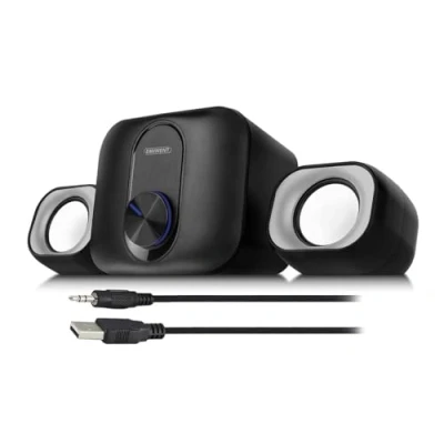 Abbildung von Eminent PC Lautsprecher mit Subwoofer, 2.1 Soundsystem Boxen, für und Laptop, USB Stromversorgung, Kompakt Platzsparend auf Büro EM3515
