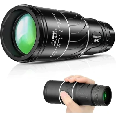 Abbildung von High Power HD Kompaktes Monokular, 16 x 52 Monokular Teleskop, Dual Fokus Optik, Zoom Teleskop für Handy, BAK4 Prisma Vogelbeobachtung, Camping, Reisen, Konzerte