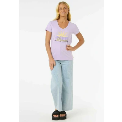 Abbildung von Rip Curl Tshirt print, Damen, Größe: Large, Lilac