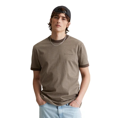 Abbildung von Marc O&#039;Polo Denim Melange LOGO Tshirt basic, Herren, Größe: Large, Dark brown