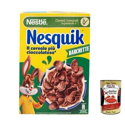 Abbildung von 6x Nesquik NESTLÈ Choco Waves knuspriges Schokoladenmüsli 375 GR + italian Gourmet polpa 400g
