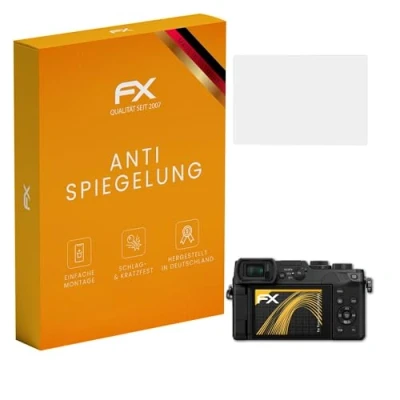 Abbildung von atFoliX Panzerfolie kompatibel mit Panasonic Lumix DMC GX8 Schutzfolie, entspiegelnde und stoßdämpfende FX Folie (3X)