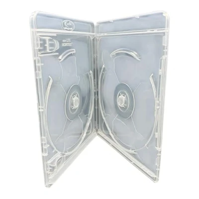 Abbildung von 50 x Amaray Vortex Eco Lite Double 3D Clear 2 Disc Blu ray Hüllen in Verpackung