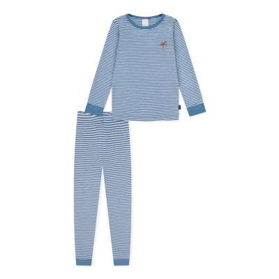 Abbildung von Schiesser Natural LOVE Nachtwäsche Set für Kinder, Größe: 92, Jeansblau