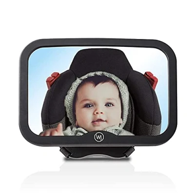Abbildung von Wicked Chili Autokindersitz Auto Baby Spiegel für Kopfstütze bruchsicher, bis: 20 kg, (1er Set, 1 tlg), großer Rückspiegel, Babyspiegel mit Gurtsystem, Erstausstattung &amp;