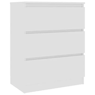 Abbildung von vidaXL Sideboard, Kommode mit viel Stauraum, Schrank 3 Schubladen, Schubladenschrank Anrichte für Wohnzimmer, Weiß 60x35x76cm Holzwerkstoff