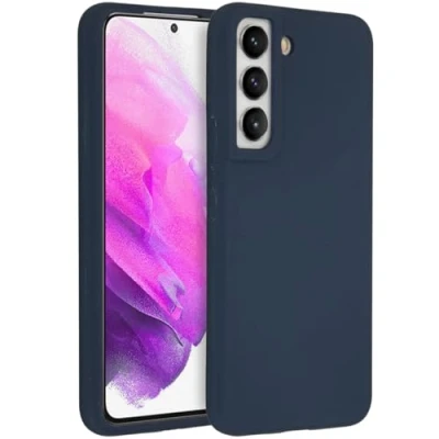 Abbildung von Samsung Galaxy S22 Hülle Silikon Accezz Soft Case/Backcover Handyhülle Dunkelblau