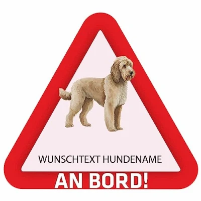 Abbildung von Indigos UG Goldendoodle bunt Aufkleber 15 cm Bedruckt selbst gestalten Heckscheibe Name und Wunschtext personalisiert individuell Auto Motorrad LKW