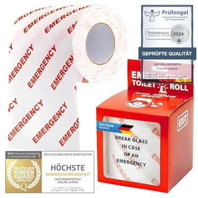 Abbildung von Goods+Gadgets Papierdekoration Notfall Klopapier, Fun WC Toilettenpapier Emergency