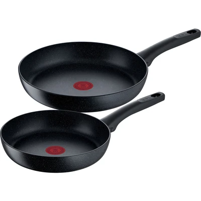 Abbildung von Tefal Pfannen Set &quot;Black Stone&quot;, Aluminium, (Set, 2 tlg., 1x Bratpfanne Ø 24 cm, 28 Höhe 5 cm), Mineralia Antihaft, Thermo Signal, alle Herdarten,Induktion