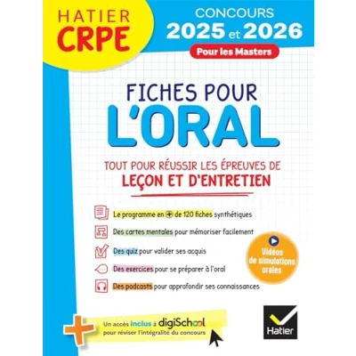 Abbildung von Hatier CRPE Fiches pour l&#039;épreuve orale de leçon et d&#039;entretien 2025/2026
