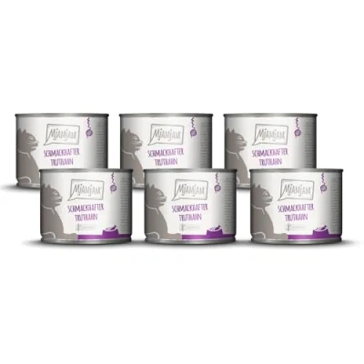 Abbildung von MjAMjAM Premium Nassfutter für Katzen schmackhafter Truthahn an leckeren Möhrchen, 6er Pack (6 x 200 g), getreidefrei mit extra viel Fleisch