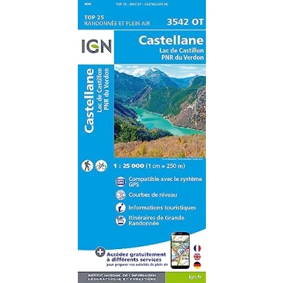 Abbildung von Castellane Lac de Castillon PN du Verdon 1:25 000 (TOP 25)