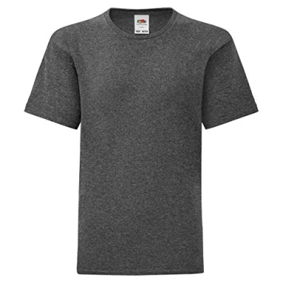 Abbildung von Fruit of the Loom Kids Iconic T Shirt Größe 104 164, Farbe:dunkelgrau meliert, Größe:116