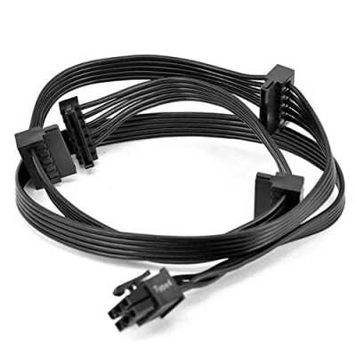 Abbildung von Zahara Câble de lecteur 6 broches à 4X SATA Pour C orsair hx1200 RM1000X RM850X RM650x RM550x RM750X