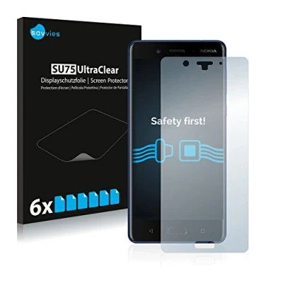 Abbildung von Savvies 6 Stück Schutzfolie für Nokia 8 Displayschutz Folie Ultra Transparent