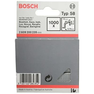 Abbildung von Bosch Feindrahtklammer Typ 58, 13 x 0,75 8 mm, 1000 Stück St. 2609200235 (2609200235)