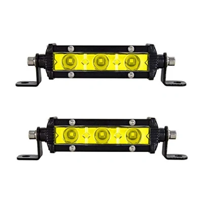 Abbildung von Willpower 2x Led Offroad Scheinwerfer 13cm 15W Gelbe Bernstein Einzelne Reihe Arbeitsscheinwerfer Bar 12V 24V Zusatzscheinwerfer 6000K IP67 Wasserdicht für Auto LKW Traktor Truck