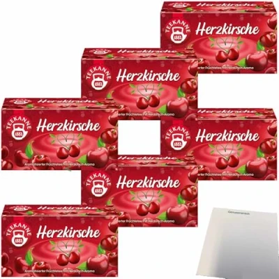 Abbildung von usy Bundle für Teekanne Früchtetee Herzkirsche 6er Pack (6x45g Packung) + Block