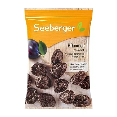 Abbildung von Seeberger Pflaumen entsteint 13er Pack: Extra große und schmackhafte Dörrpflaumen in bester Qualität besonders süß aromatisch getrocknet, vegan (13 x 125 g)