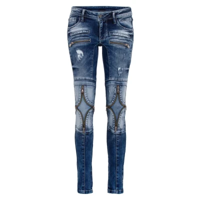 Abbildung von Cipo &amp; Baxx MIT Cooler Waschung UND ZIERNÄHTEN Jeans Slim Fit, Damen, Größe: 26x32, Blue