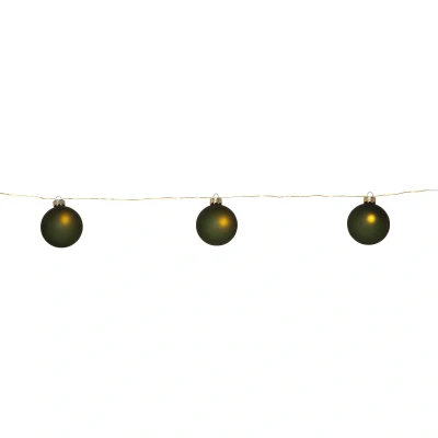 Abbildung von LED Lichterkette Bliss, dunkelgrün, Glas, 8 flammig Batterie