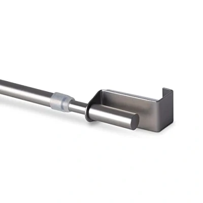 Abbildung von Spannvitrage Spannstange Twist, Bestlivings, Ø 9 mm, ausziehbar, geklemmt, gespannt, ohne Bohren, Schrauben, Kleben, Metall, Gardinenstange Metall (90 130 cm Silber)