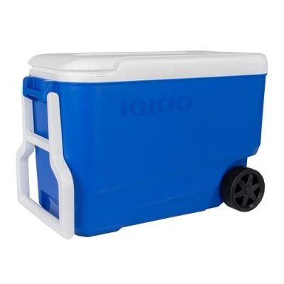 Abbildung von Igloo Passiv Kühlbox Wheelie Cool 38, große leichte Thermobox mit Rollen für Camping, Freizeit, Boot und Festival, 36 l