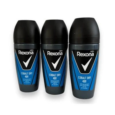 Abbildung von 3 x REXONA Men &quot;Cobalt Dry&quot; Deo Roll on 50 ml