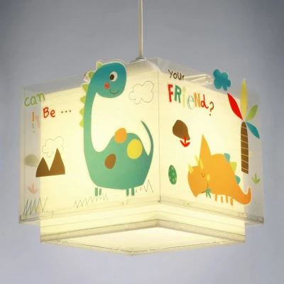 Abbildung von Dalber Pendelleuchte mit Dinomotiv, E27, mehrfarbig, 24 x 23 cm