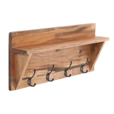 Abbildung von DESIGN DELIGHTS WANDGARDEROBE MIT REGAL &quot;VINTAGE&quot;, 60x26cm (BxH), Kleiderhaken, Fa