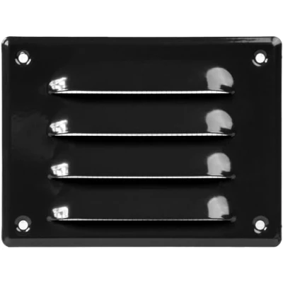 Abbildung von 14 x 10,5 cm Schwarze Lüftungsgitterabdeckung Qualitätsstahl Rückluftgitter für Decke und Seitenwand HVAC mit Schutzscheibe (140 105 mm, Schwarz)